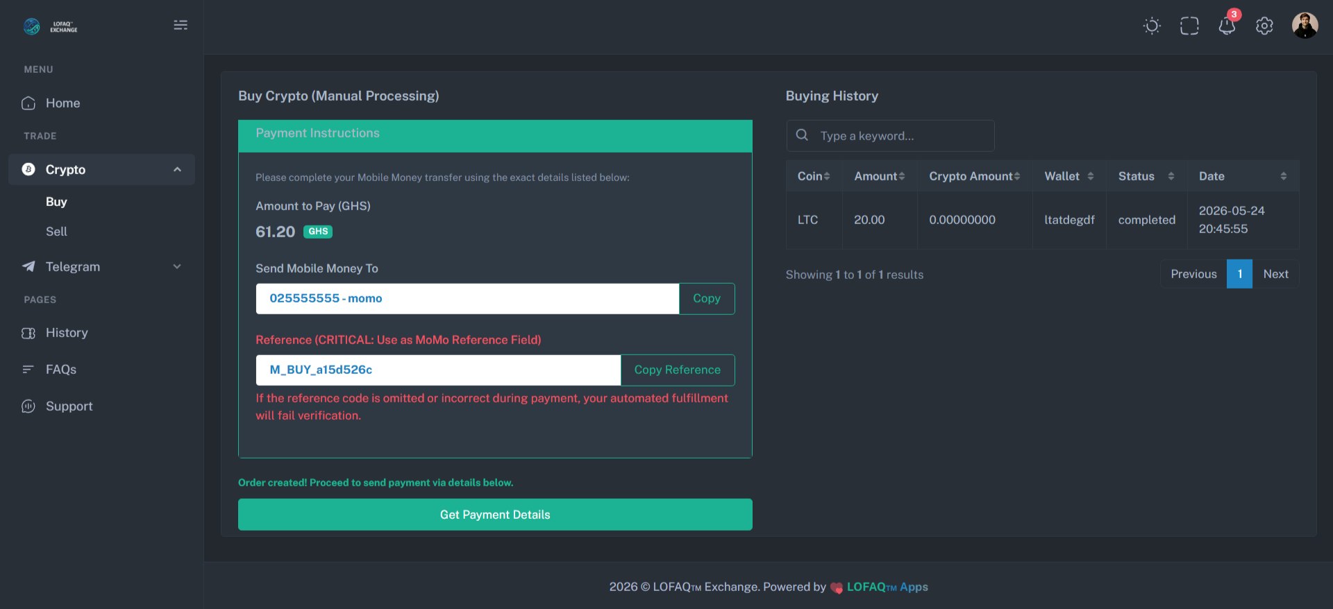 LOFAQ Exchange - Crypto Buy & Sell Platform